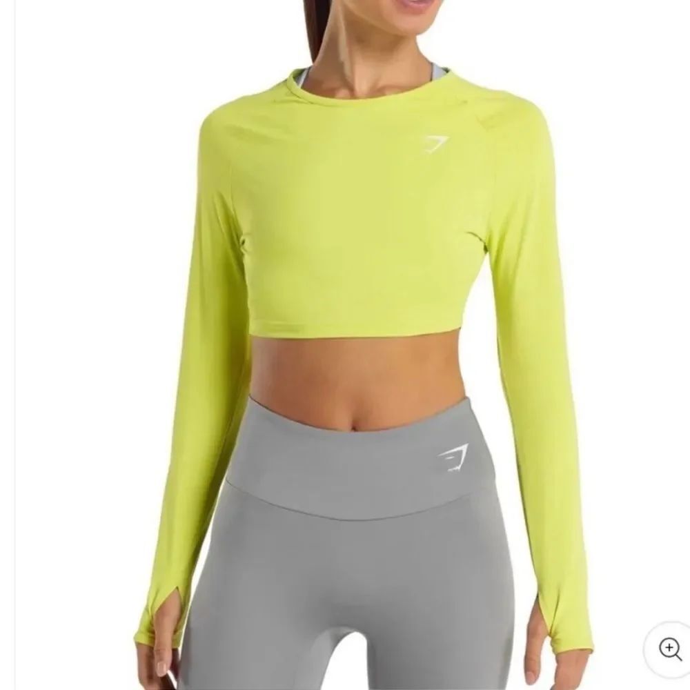 Gymshark Sculpted Crop Athletic Top Performance Neon High-Vis Women S